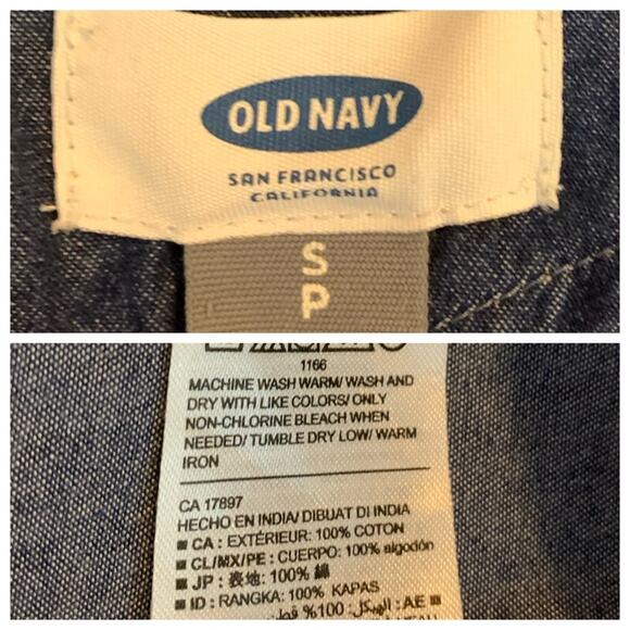 Old Navy Dress Blue Denim Chambray Tassel Embroidered Shift Women's Size Small - Picture 10 of 11